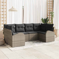 vidaXL Conjunto de Sofá de Jardim 6 pcs Preto Rattan de Polipropileno
