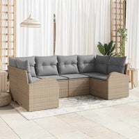 vidaXL Conjunto de Sofá de Jardim 6 pcs Preto Rattan de Polipropileno