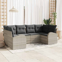 vidaXL Conjunto de Sofá de Jardim 6 pcs Preto Rattan de Polipropileno
