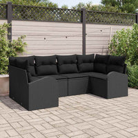 vidaXL Conjunto de Sofá de Jardim 6 pcs Preto Rattan de Polipropileno