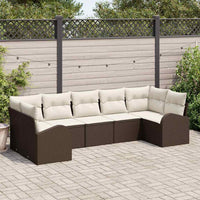 vidaXL Conjunto de Sofá de Jardim 7 pcs Preto Rattan de Polipropileno