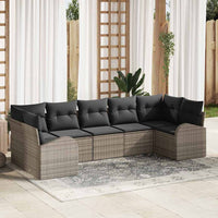 vidaXL Conjunto de Sofá de Jardim 7 pcs Preto Rattan de Polipropileno