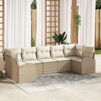 vidaXL Conjunto de Sofá de Jardim 7 pcs Preto Rattan de Polipropileno