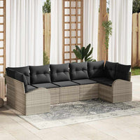 vidaXL Conjunto de Sofá de Jardim 7 pcs Preto Rattan de Polipropileno
