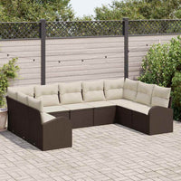 vidaXL Conjunto de Sofás 9 pcs Preto Rattan de Polipropileno