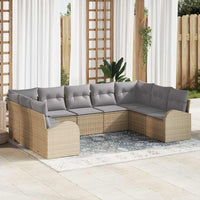 vidaXL Conjunto de Sofás 9 pcs Preto Rattan de Polipropileno