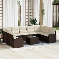 vidaXL Conjunto de Sofás 9 pcs Preto Rattan de Polipropileno