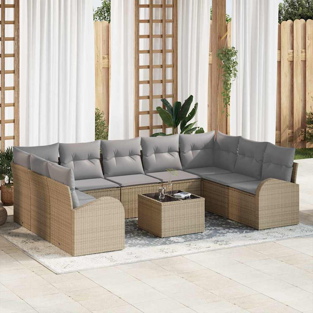 vidaXL Conjunto de Sofás 9 pcs Preto Rattan de Polipropileno