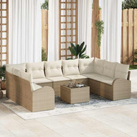vidaXL Conjunto de Sofás 9 pcs Preto Rattan de Polipropileno