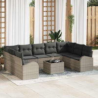 vidaXL Conjunto de Sofás 9 pcs Preto Rattan de Polipropileno