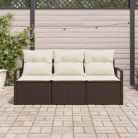 vidaXL Conjunto de Sofás 3 pcs Preto vime PE