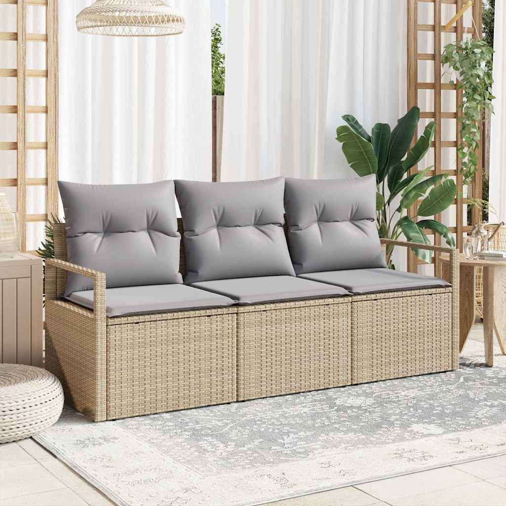 vidaXL Conjunto de Sofás 3 pcs Preto vime PE