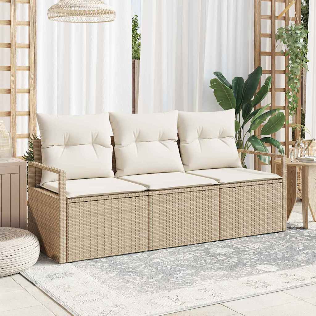 vidaXL Conjunto de Sofás 3 pcs Preto vime PE