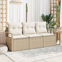 vidaXL Conjunto de Sofás 3 pcs Preto vime PE