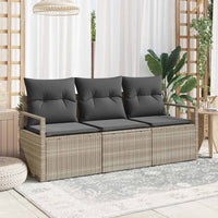 vidaXL Conjunto de Sofás 3 pcs Preto vime PE