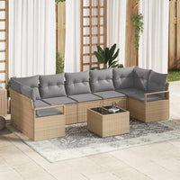vidaXL Conjunto de Sofás 8 pcs Preto e Creme vime PE
