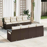 vidaXL Conjunto de Sofás com almofada 7 pcs Preto e Creme vime PE