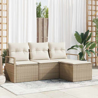 vidaXL Conjunto de Sofás com almofada 4 pcs Preto vime PE