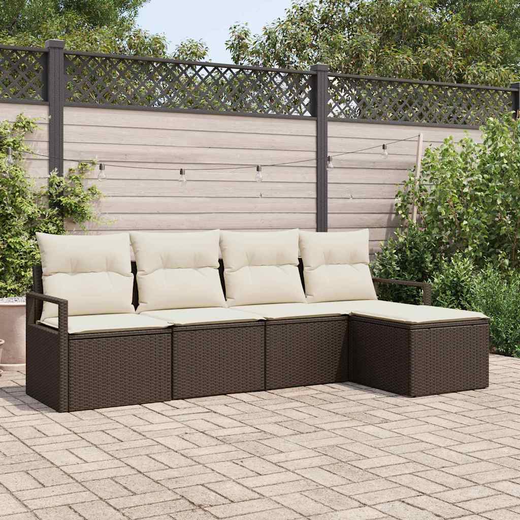vidaXL Conjunto de Sofás 5 pcs Preto vime PE