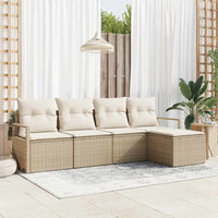 vidaXL Conjunto de Sofás 5 pcs Preto vime PE