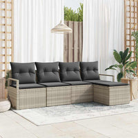 vidaXL Conjunto de Sofás 5 pcs Preto vime PE