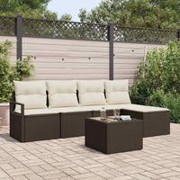 vidaXL Conjunto de Sofás 5 pcs Preto vime PE