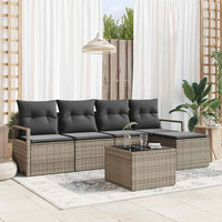 vidaXL Conjunto de Sofás 5 pcs Preto vime PE
