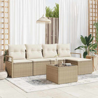 vidaXL Conjunto de Sofás 5 pcs Preto vime PE