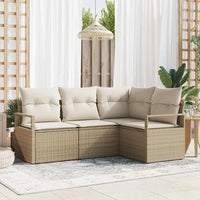 vidaXL Conjunto de Sofás 4 pcs Preto vime PE
