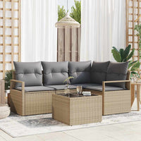 vidaXL Conjunto de Sofás 4 pcs Preto vime PE