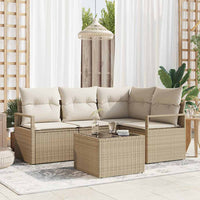 vidaXL Conjunto de Sofás 4 pcs Preto vime PE