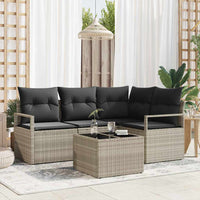 vidaXL Conjunto de Sofás 4 pcs Preto vime PE