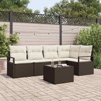 vidaXL Conjunto de Sofás com almofada 5 pcs Preto vime PE