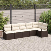 vidaXL Conjunto de Sofás 6 pcs Preto vime PE
