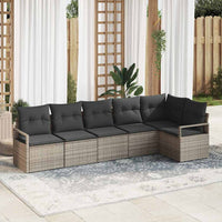 vidaXL Conjunto de Sofás 6 pcs Preto vime PE