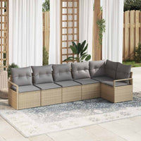 vidaXL Conjunto de Sofás 6 pcs Preto vime PE