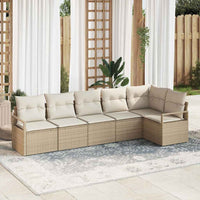 vidaXL Conjunto de Sofás 6 pcs Preto vime PE
