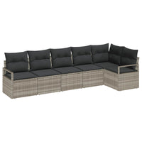 vidaXL Conjunto de Sofás 6 pcs Preto vime PE