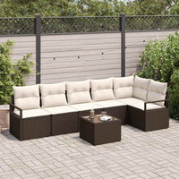 vidaXL Conjunto de Sofás 6 pcs Preto vime PE