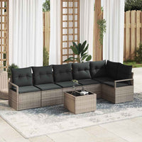 vidaXL Conjunto de Sofás 6 pcs Preto vime PE