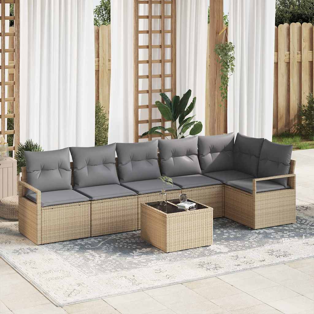 vidaXL Conjunto de Sofás 6 pcs Preto vime PE