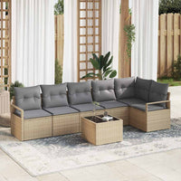 vidaXL Conjunto de Sofás 6 pcs Preto vime PE