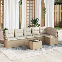 vidaXL Conjunto de Sofás 6 pcs Preto vime PE