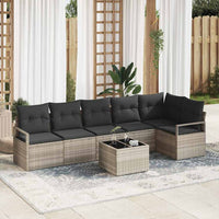 vidaXL Conjunto de Sofás 6 pcs Preto vime PE