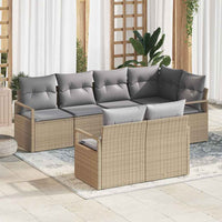 vidaXL Conjunto de Sofás 7 pcs Preto vime PE