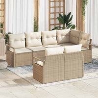vidaXL Conjunto de Sofás 7 pcs Preto vime PE