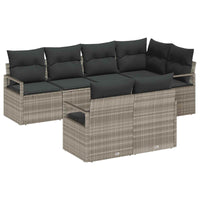 vidaXL Conjunto de Sofás 7 pcs Preto vime PE