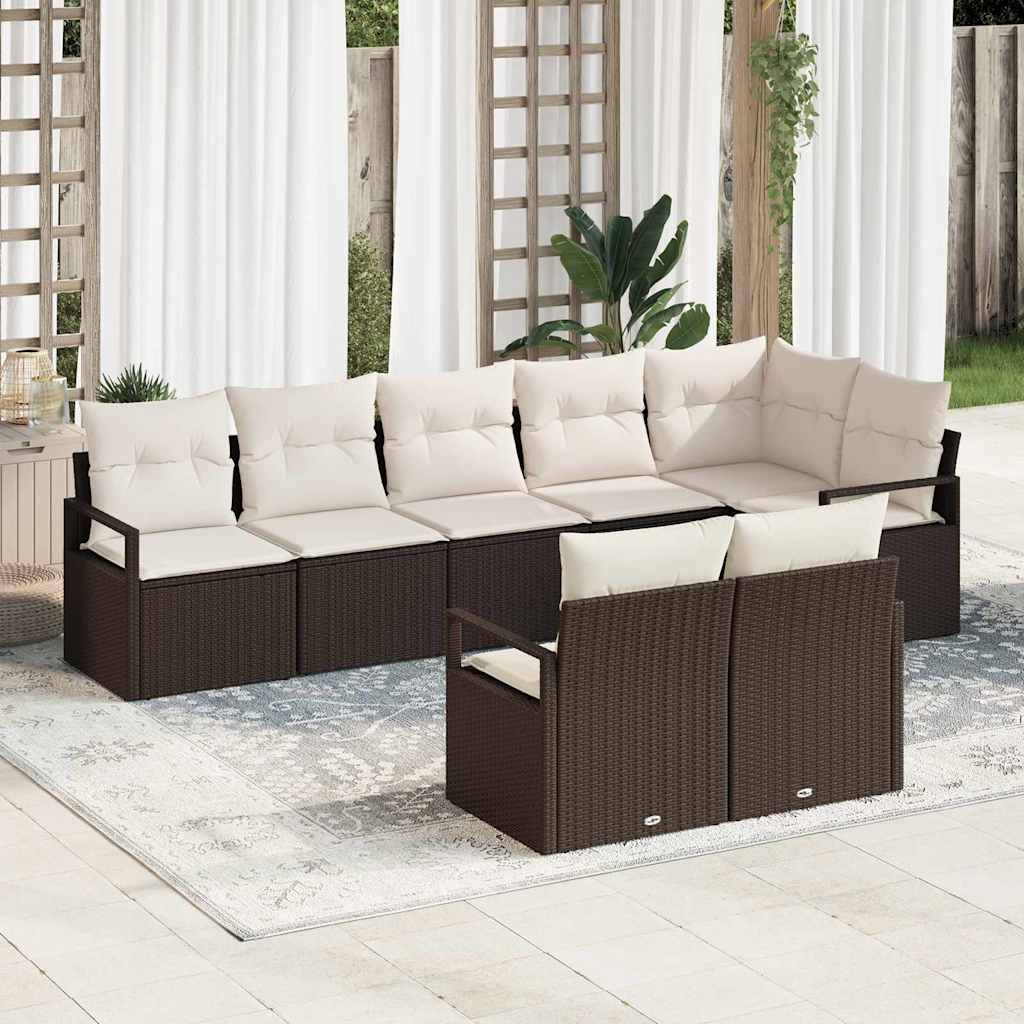 vidaXL Conjunto de Sofás 8 pcs Preto vime PE