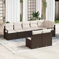 vidaXL Conjunto de Sofás 8 pcs Preto vime PE