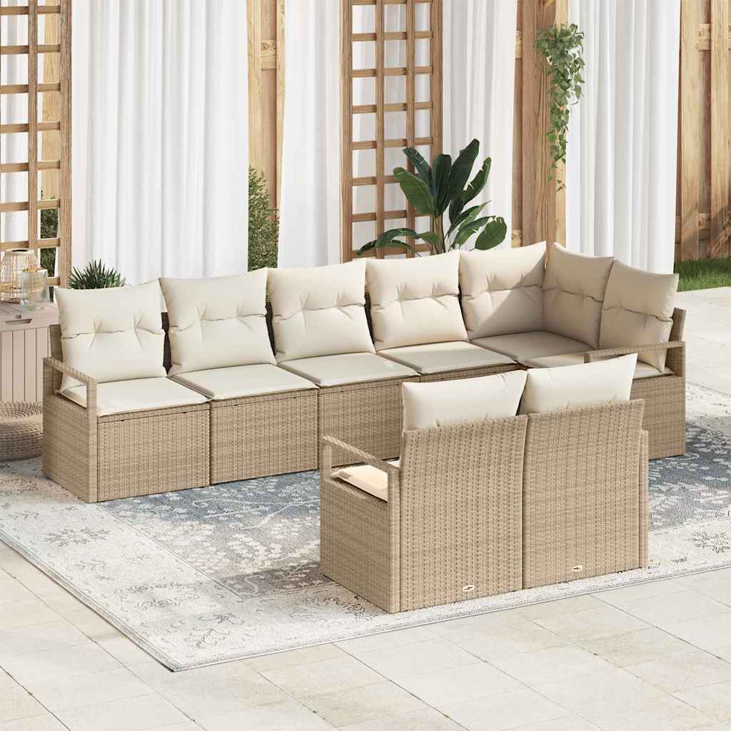 vidaXL Conjunto de Sofás 8 pcs Preto vime PE